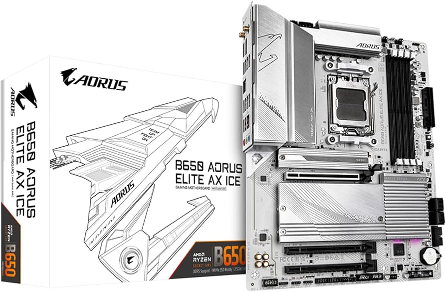 GIGABYTE B650 AORUS ELITE AX ICE ATX Motherboard, AM5, DDR5