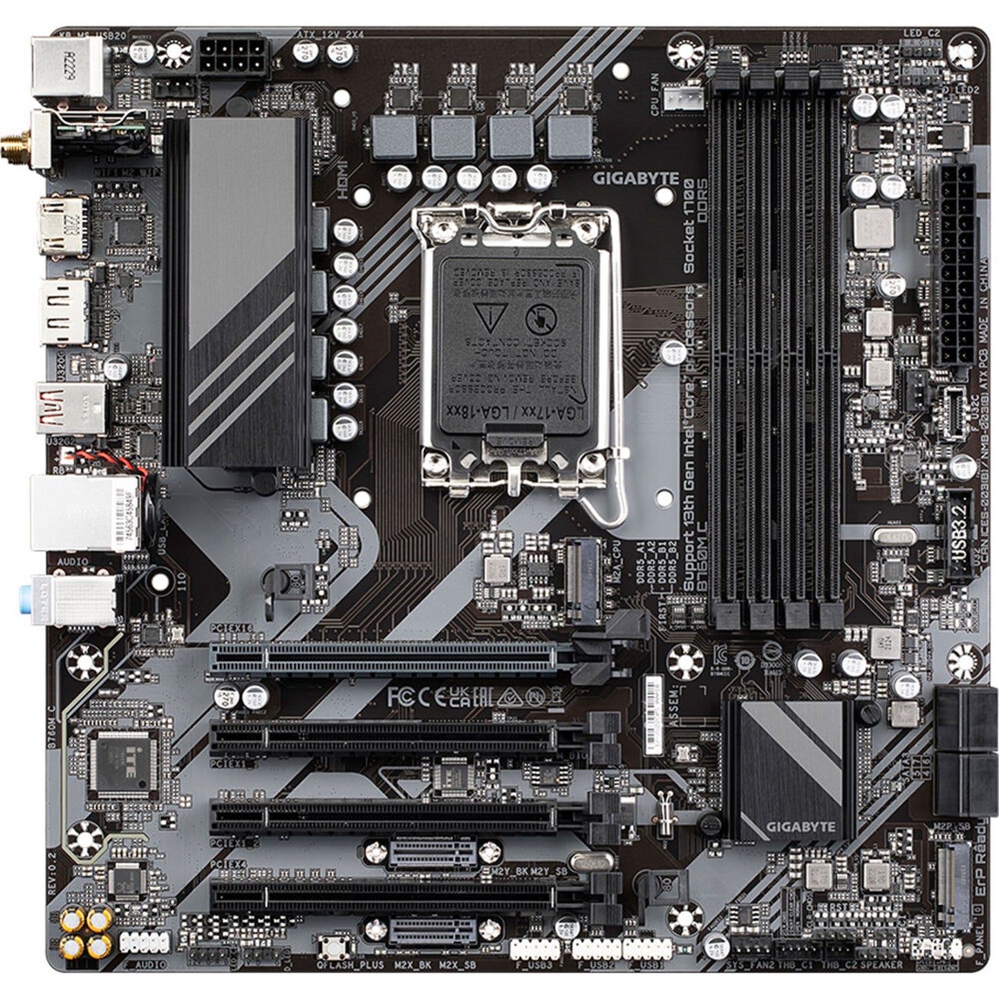 GIGABYTE B760M C V2 ATX Motherboard, LGA1700, DDR5, 192GB Max