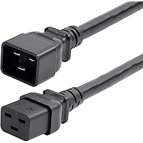 StarTech 2ft Heavy Duty C19 to C20 Power Extension Cable, 20A 250V, 12AWG