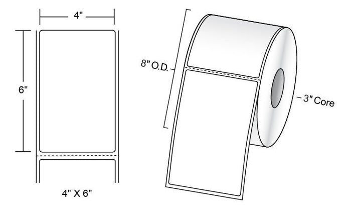 Étiquettes en papier Brother TT Premium 4" x 6,5", 4 rouleaux/boîte