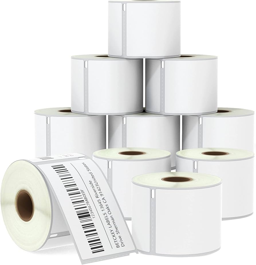 Étiquettes en polyester transparent Brother 4 po x 2 po, 3 290 étiquettes/rouleau, 4 rouleaux/boîte