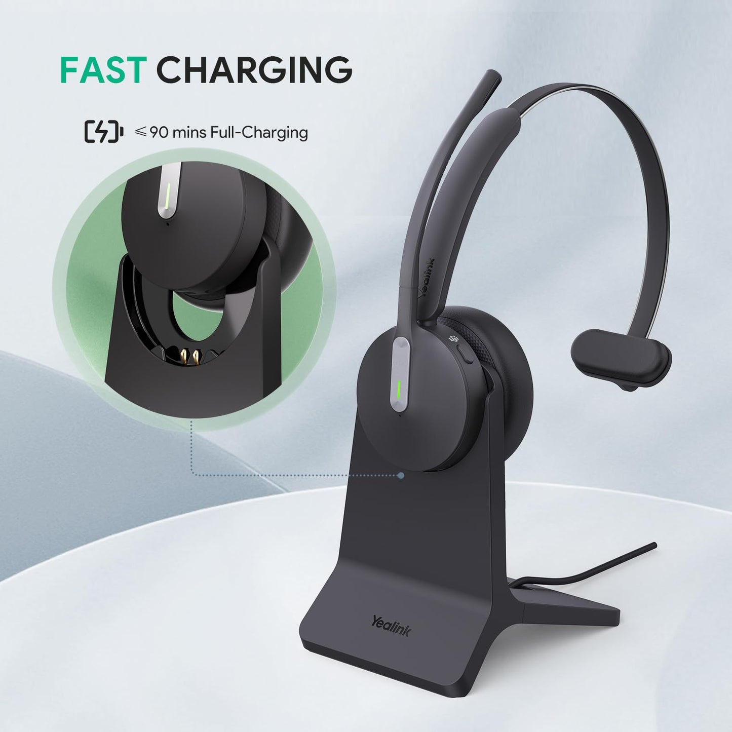 YEALINK BH70 Mono with Stand Teams USB-A, Noise Cancelling Headset