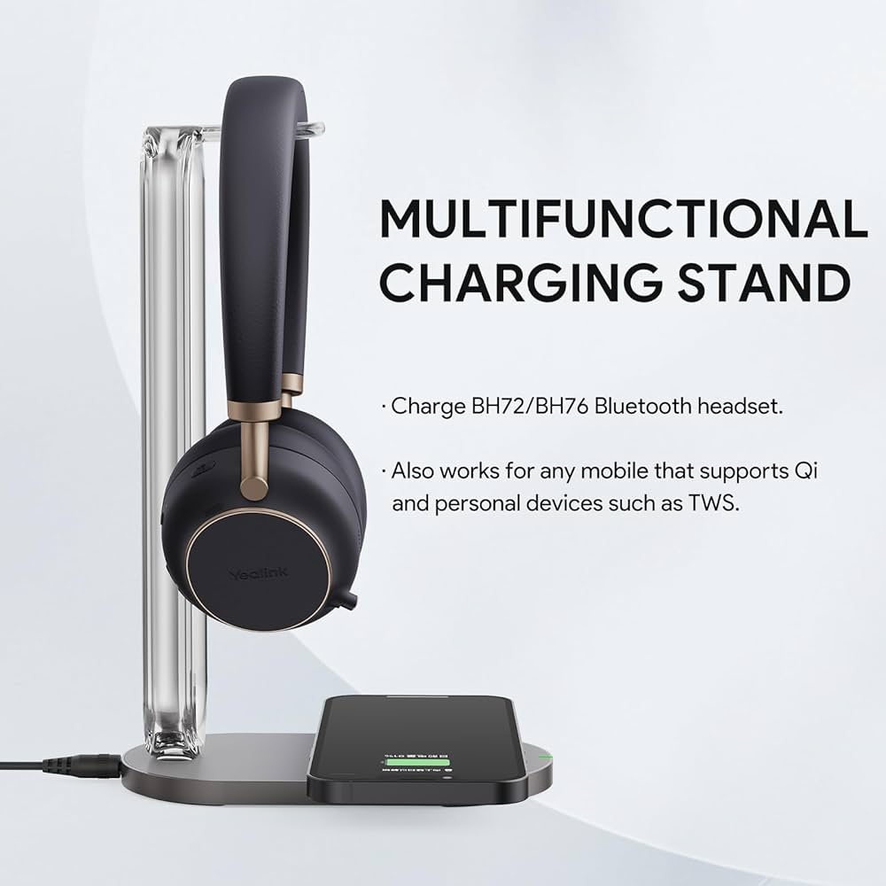 YEALINK BH76 Bluetooth Headset with Teams Support and Charging Stand
