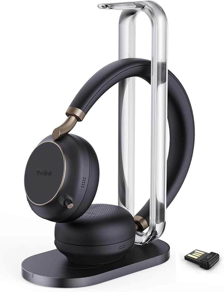 Casque supra-auriculaire sans fil Yealink BH76 avec support de charge USB-C Noir