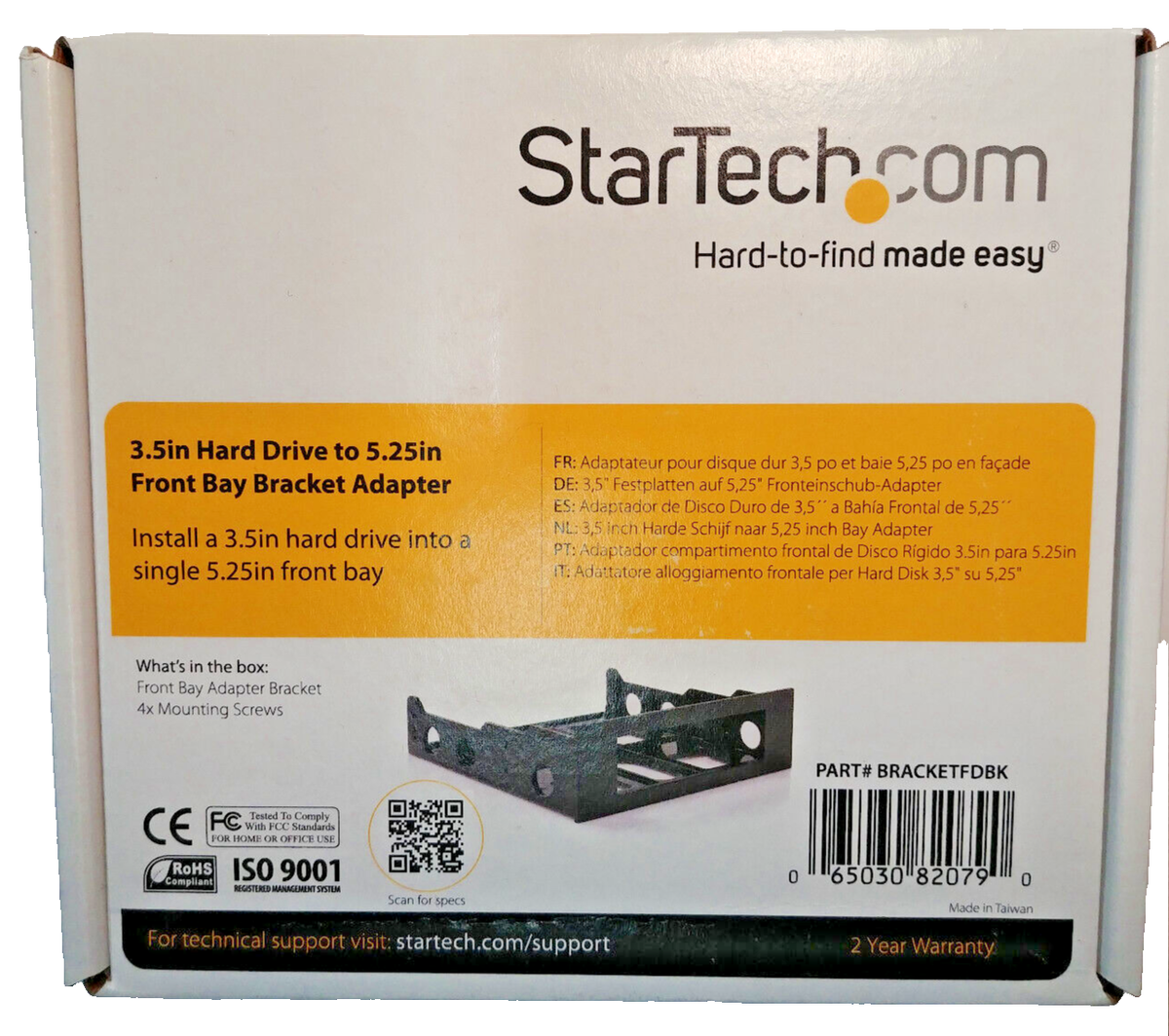 StarTech 3.5" Drive to 5.25" Bay Mount Adapter Bracket - Black, VESA Compatible