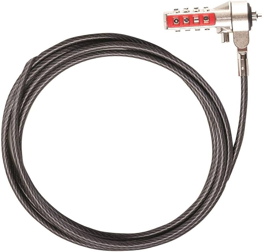 TARGUS DEFCON T-Lock Combo Lock & Slot Adapter Bundle, Black