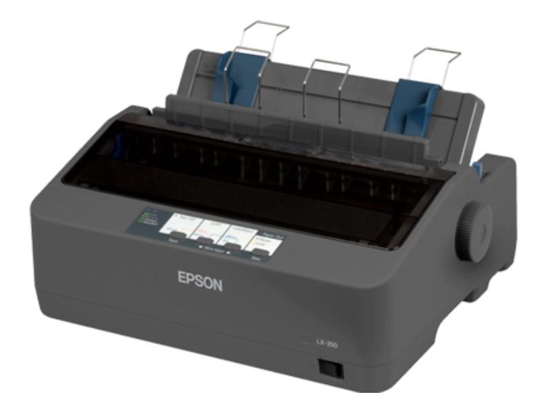 EPSON LX-350, a compact and efficient dot-matrix printer, is designed for reliable performance in workgroup environments. Offering high-speed draft capabilities and low power consumption, this model delivers cost-efficiency with a ribbon yield of up to 4 million characters. Ideal for workload-intensive verticals needing dependable multi-part form printing.