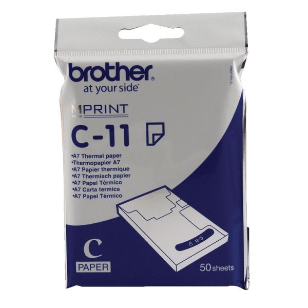 Papier thermique Brother A7, 20 cassettes de 50 feuilles chacune (C11S)
