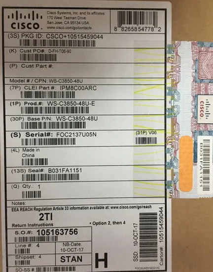 Licence Cisco C3850-48 IP Base vers IP Services (de rechange)