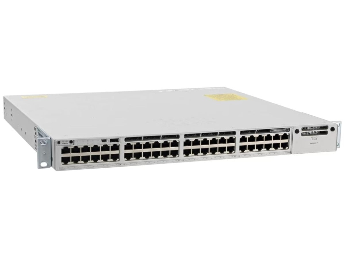 The Cisco Catalyst 9300 48-Port PoE+ Switch delivers high-performance network connectivity with advanced features and scalability. Designed for enterprise deployments, it supports 1 Gbps data transfer speeds and 48 PoE+ ports with robust security and management options. The switch provides reliable performance backed by a limited lifetime hardware warranty.