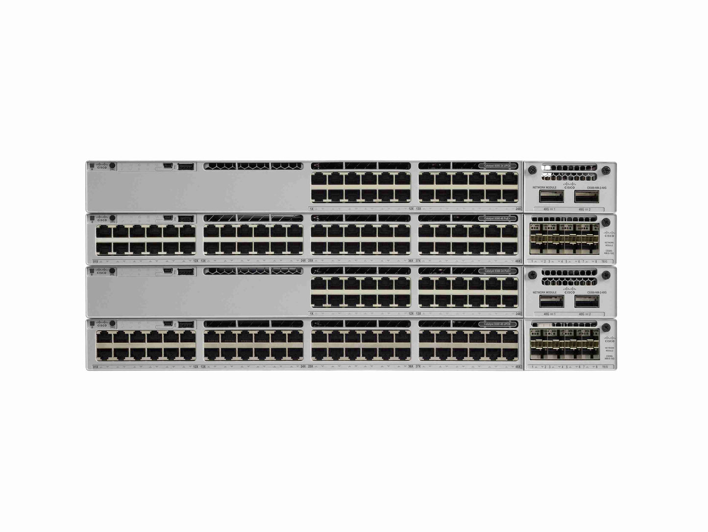 Switch - C9300-48P - Wired - 1Gbps - Gigabit Ethernet - 8GB RAM - 16GB Flash - 48 port PoE+ - 277770 hours MTBF - Enhanced Limited Lifetime hardware Warranty