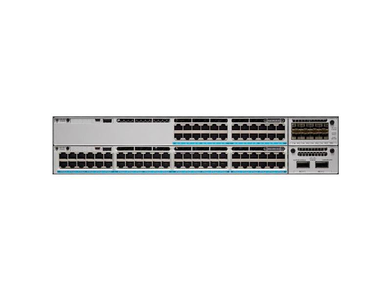 The Cisco Catalyst 9300L is a 24-port Gigabit Ethernet switch built for high-performance enterprise networking. It supports UPOE across all ports, features 4x 10-Gigabit uplinks, and runs the Network Essentials software. With advanced Layer 3 capabilities and robust management protocols, it delivers high-speed switching and strong network security.