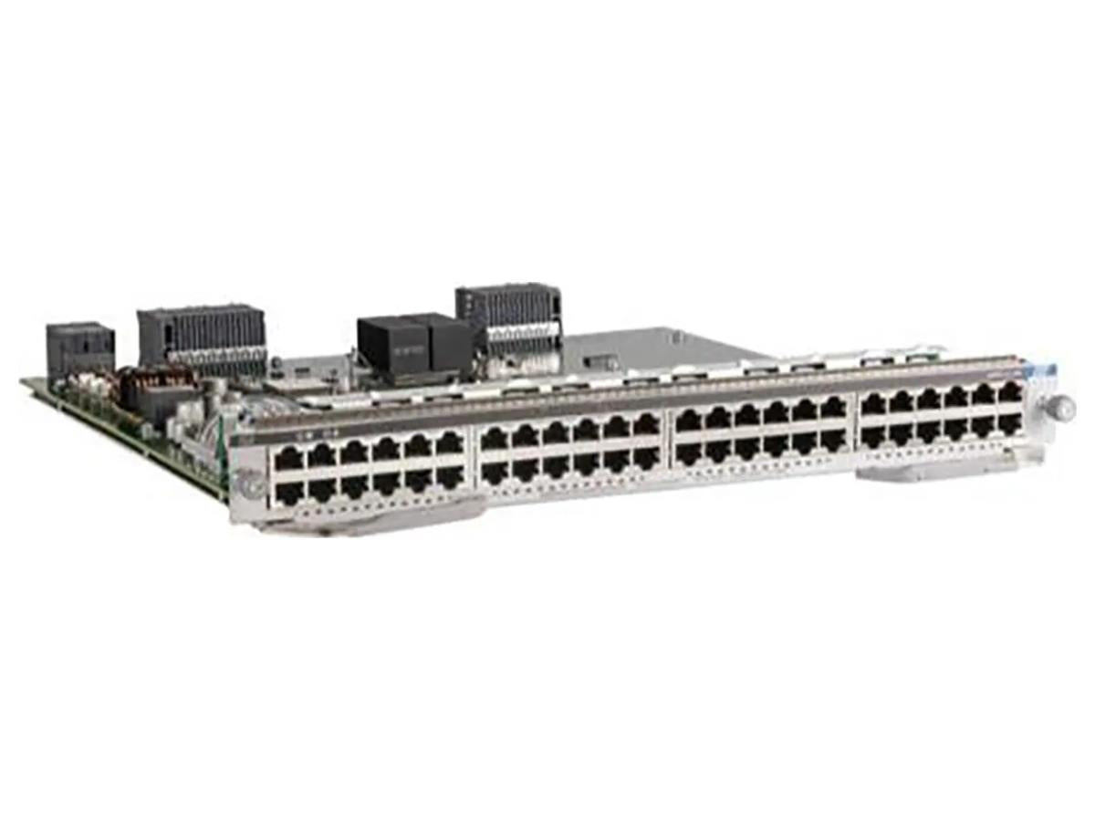 Cisco Catalyst 9400 Series 48-Port UPOE+ 10/100/1000 (RJ-45) module enables high-performance connectivity in enterprise-class switching environments. With a plug-in card design and 48 nonblocking ports supporting UPOE+ over RJ-45, it is ideal for dense wiring closets and power-dependent applications. Designed for TAA compliance, this module offers robust performance and flexible deployment options.
