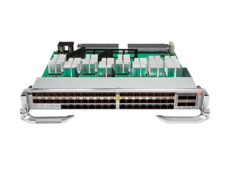 The Cisco Catalyst 9600 Series Line Card delivers high-performance, secure network connectivity with 56 ports of 50G and 4 ports of 100G. Designed for use in scalable enterprise campus cores, this line card offers advanced Ethernet features and compliance with industry standards. It supports AES 256-bit encryption and IPv6 remote management for secure infrastructure integration.