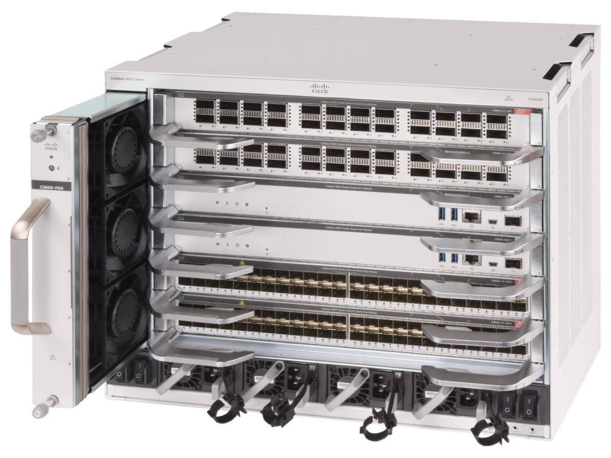 CISCO CATALYST 9600 SERIES 6 SLOT CHASSIS. Designed for high-performance, modular enterprise networking, it integrates flexibility, scale, and reliability. TAA-compliant and manufactured in Brazil, China, Mexico, or Thailand, this chassis supports diverse deployment environments.