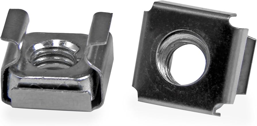 Écrous cage StarTech M6, lot de 100, acier inoxydable noir