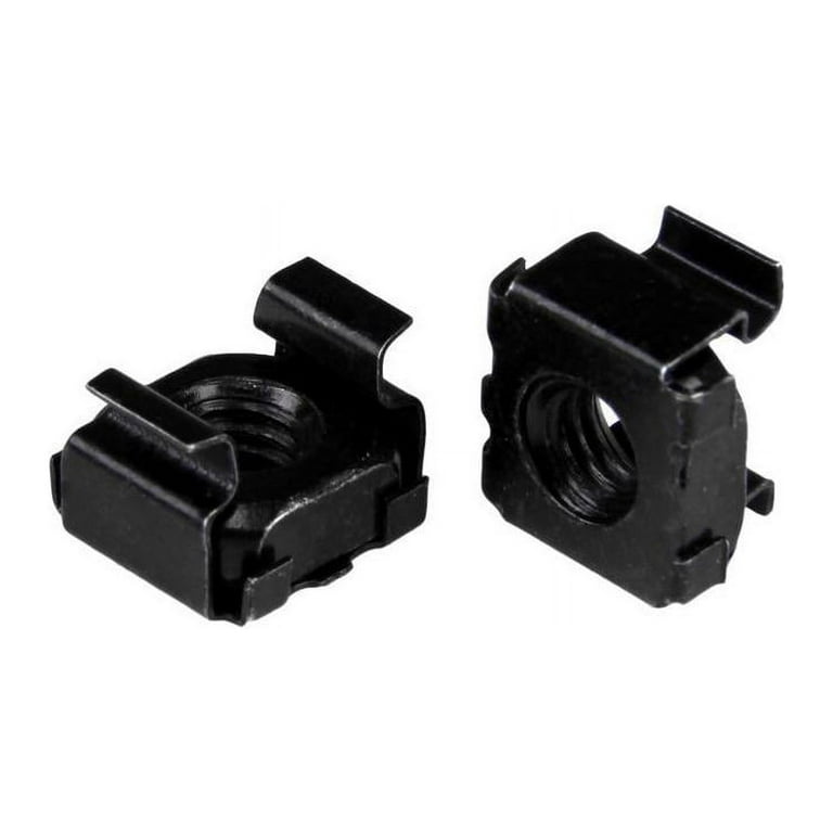 StarTech M6 Cage Nuts, 50-Pack, Black Stainless Steel