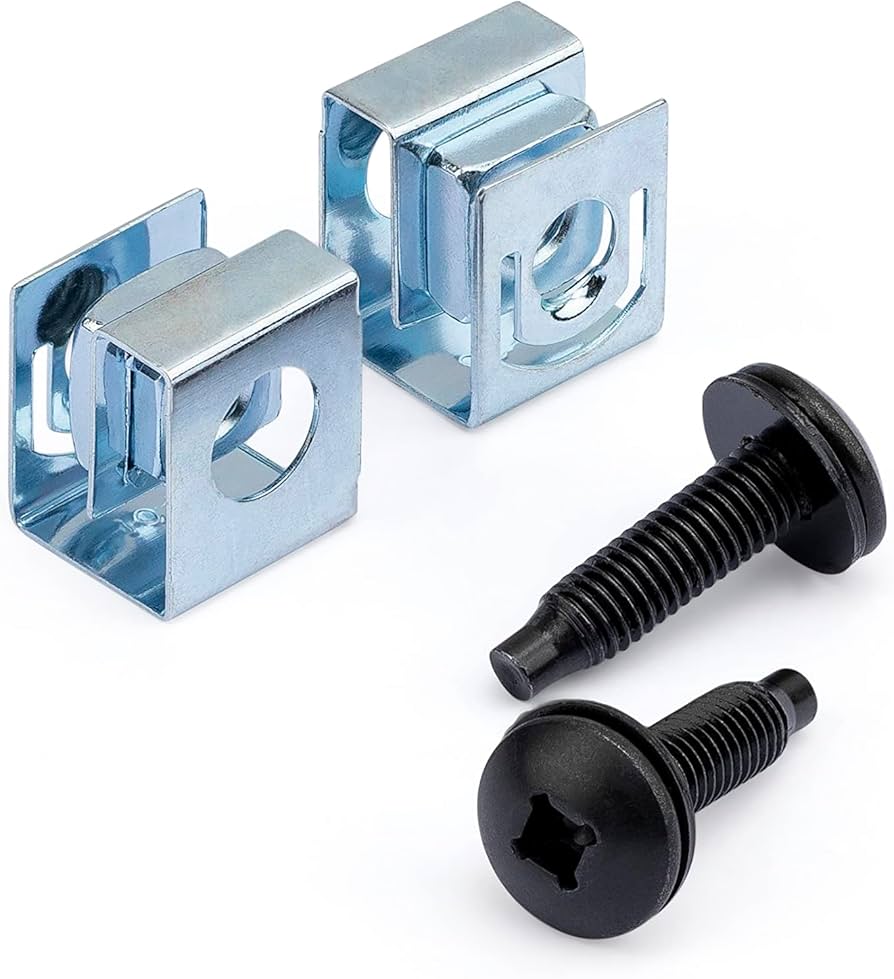 Écrous cage StarTech 10-32, paquet de 50, acier noir, conformes TAA