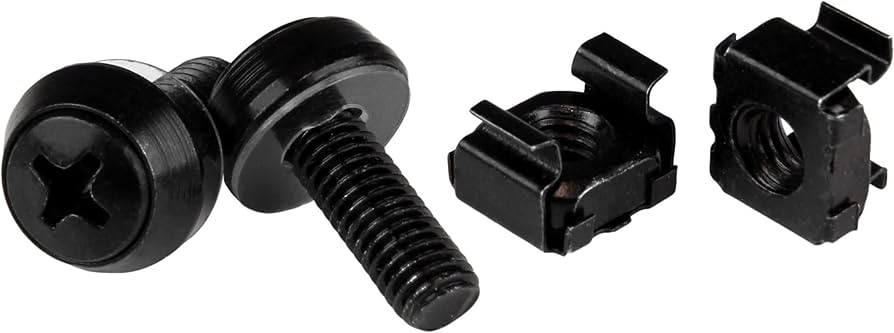 Vis et écrous cage StarTech M6, lot de 100, acier noir