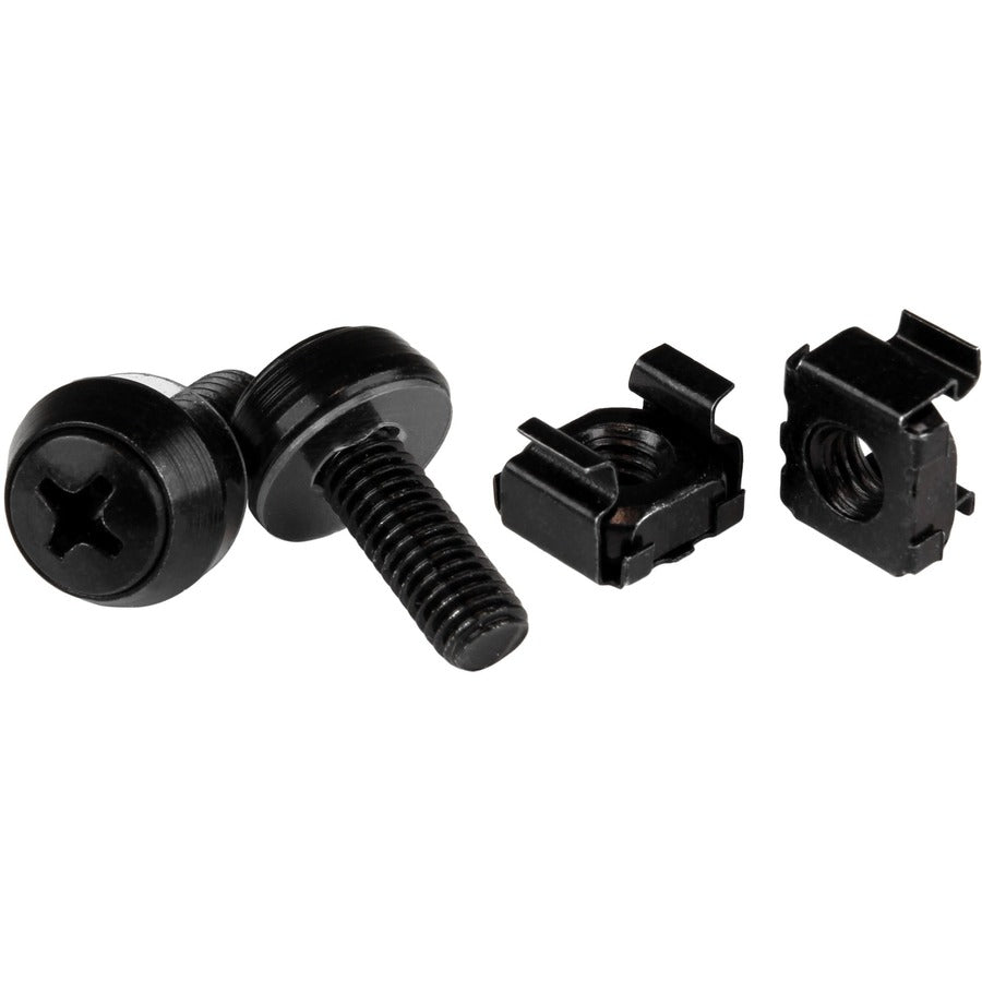 StarTech M6 Screws & Cage Nuts 100-Pack, Black Steel