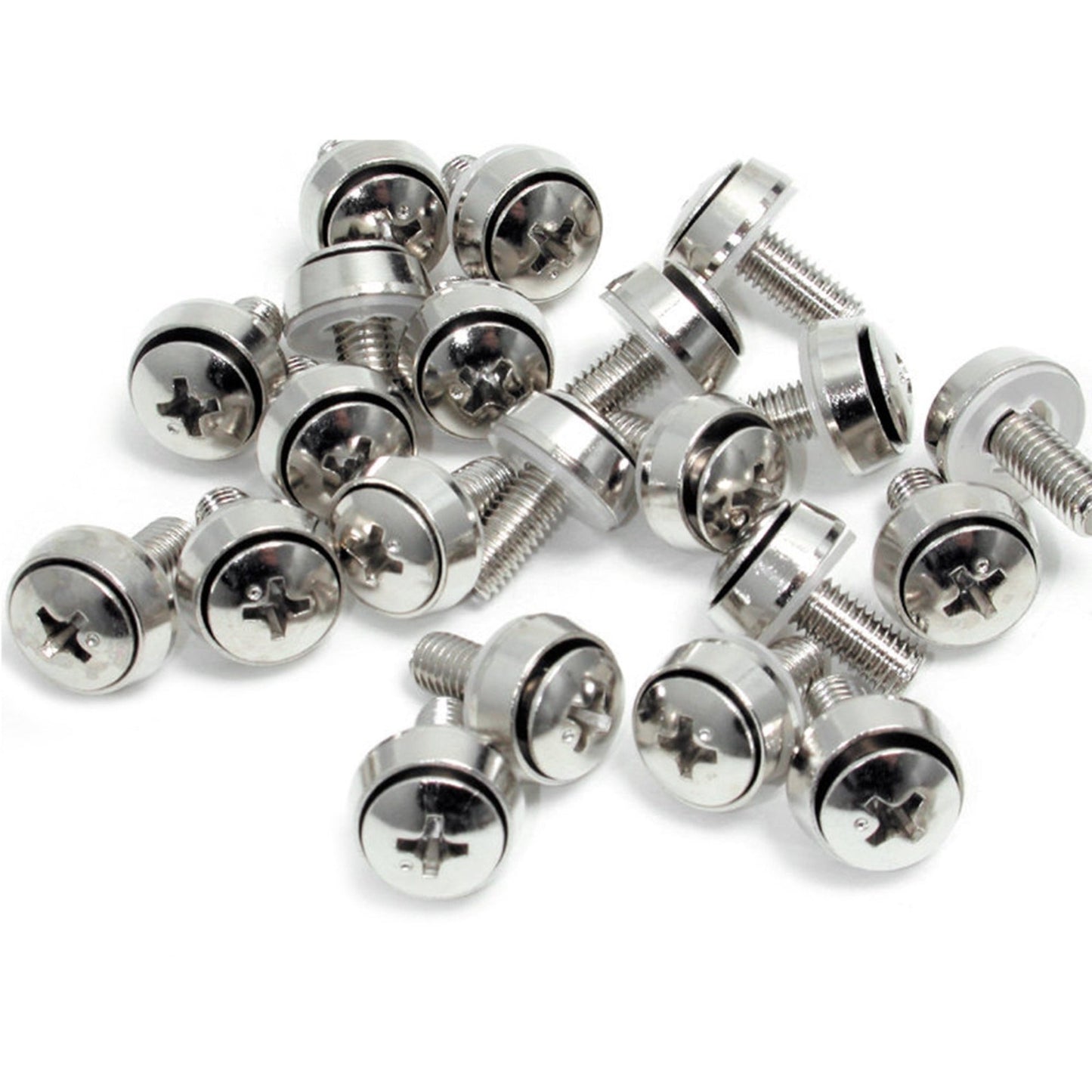 StarTech 50-Pack M6 Mounting Screws – Nickel-Plated, Silver