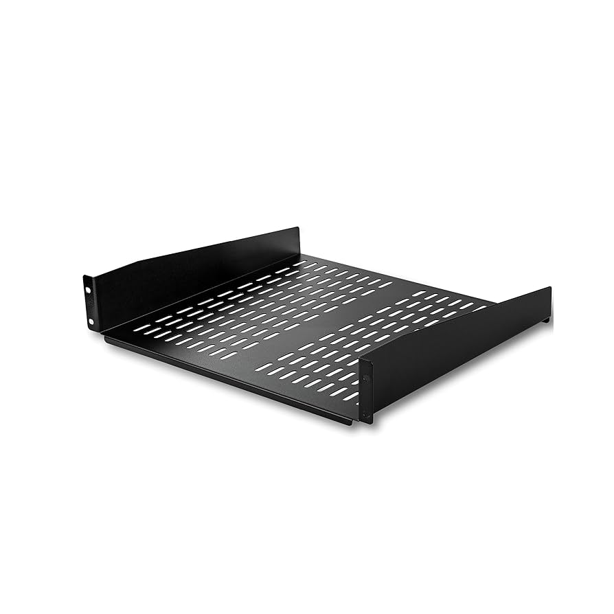 StarTech 2U Vented 16in Rack Shelf - Heavy-Duty Steel, 50lb Capacity