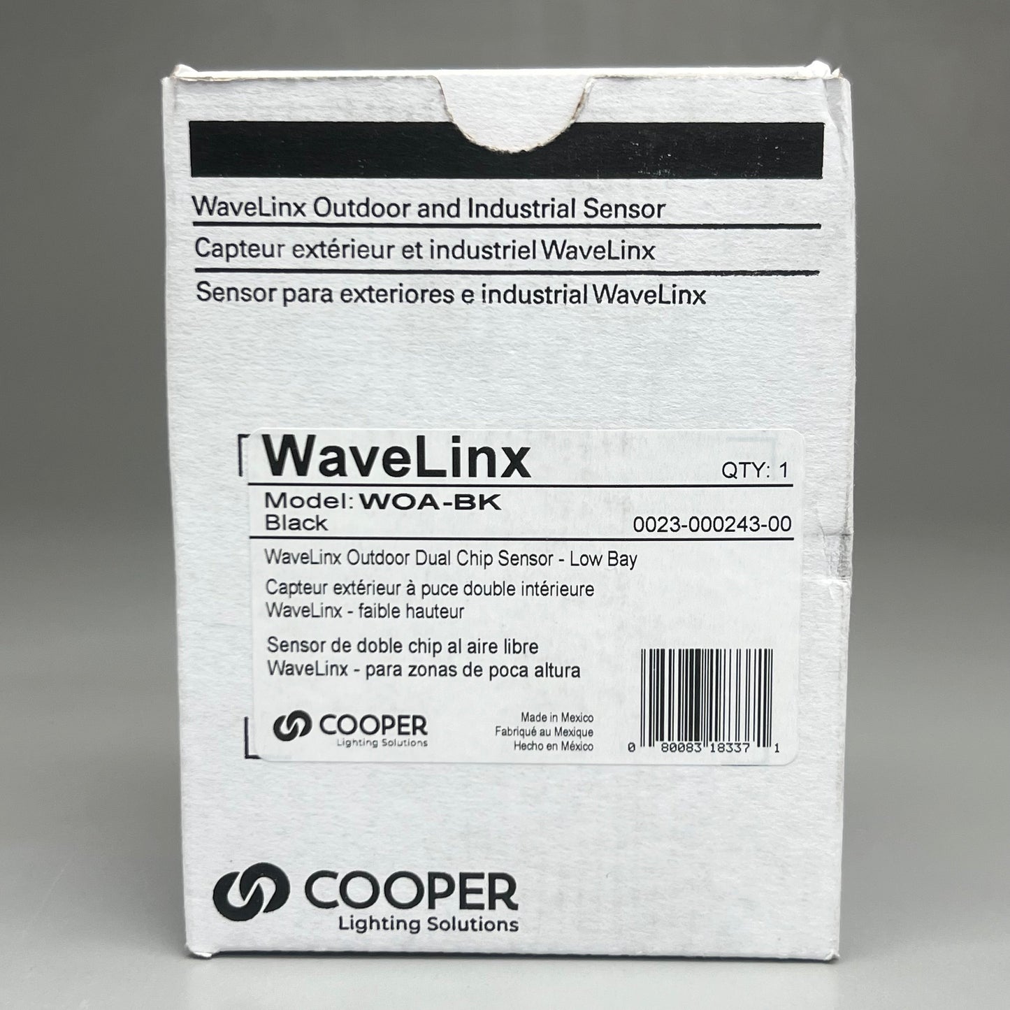 COOPER LIGHTING SOLUTIONS WaveLinx Outdoor & Industrial Sensor WOA-BK Black