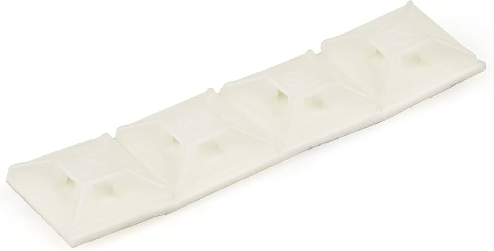 StarTech CBMCTM1 Adhesive Cable Tie Mounts, 100-Pack, Nylon, White