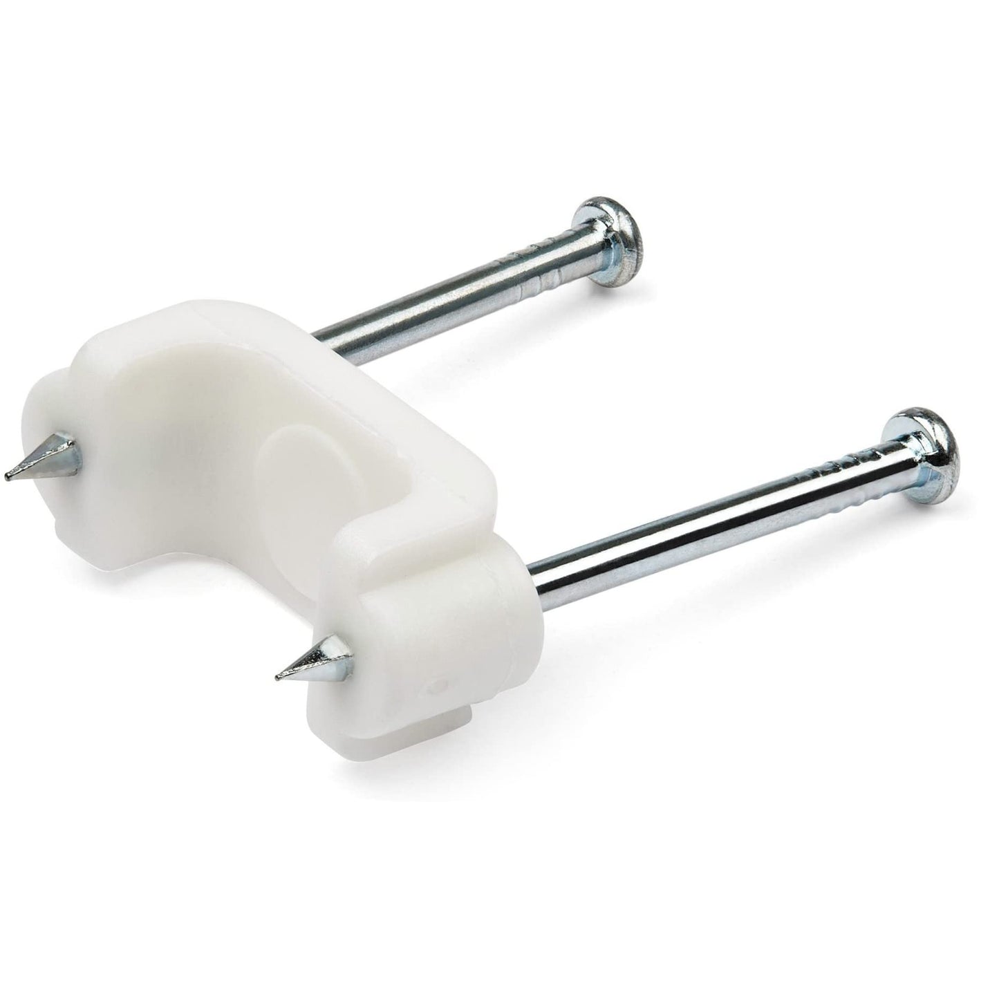 StarTech 100 Medium Cable Clips with Nails, White, TAA Compliant
