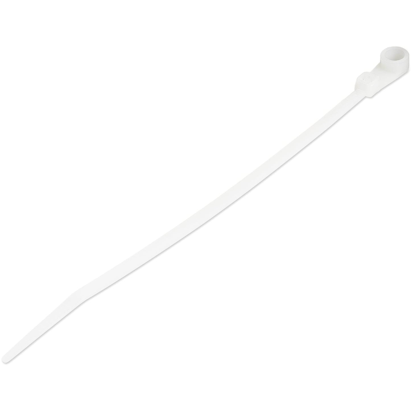 Serre-câbles en nylon StarTech 15 cm avec trou de montage, paquet de 100, blanc