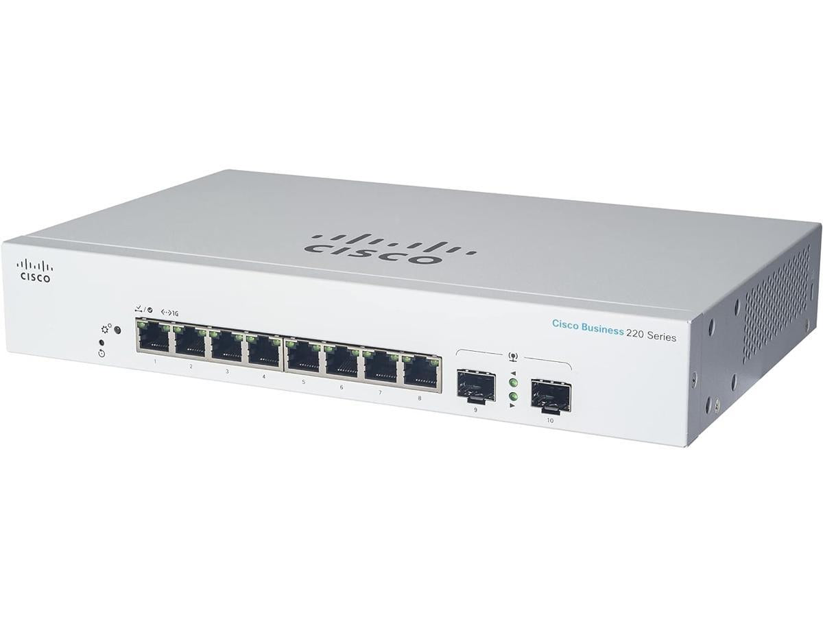 The Cisco CBS220-8FPE2GNA-RF is a remanufactured, smart-managed switch offering 8 Gigabit PoE+ ports and 2 SFP uplinks, ideal for small office networks or edge connectivity. With 130W of PoE power and support for Layer 2 protocols, it ensures seamless integration for high-demand devices. This compact 1U form factor switch supports features like jumbo frames, SNMP, and HTTPS management for secure and scalable deployment.