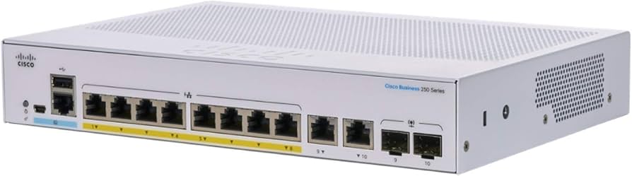 Cisco CBS250-8FP-E-2G Smart 8-Port GE PoE+ Switch (Remanufactured)