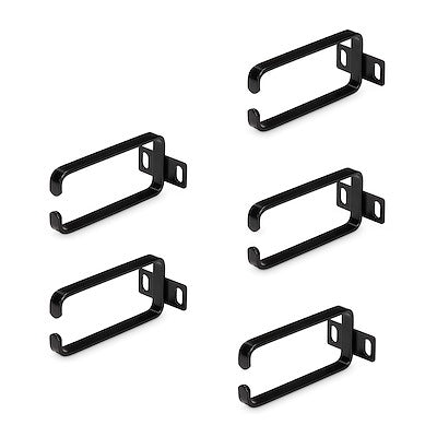 StarTech 1U Rack Cable Management D-Ring Hook - 4.5x10cm Steel Organizer
