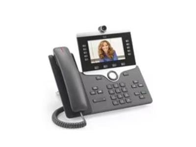The Cisco IP Phone 8845 is a TAA-compliant VoIP video phone featuring a 5-inch widescreen color display and HD camera for high-quality conferencing. With support for popular codecs like G.711, G.722, G.729, iLBC, and OPUS, and integrated Bluetooth and Ethernet switch, it delivers powerful unified communication functionality in a compact, charcoal-finished desktop form. Localizable on-screen text and secure protocols make it ideal for enterprise and government deployments.