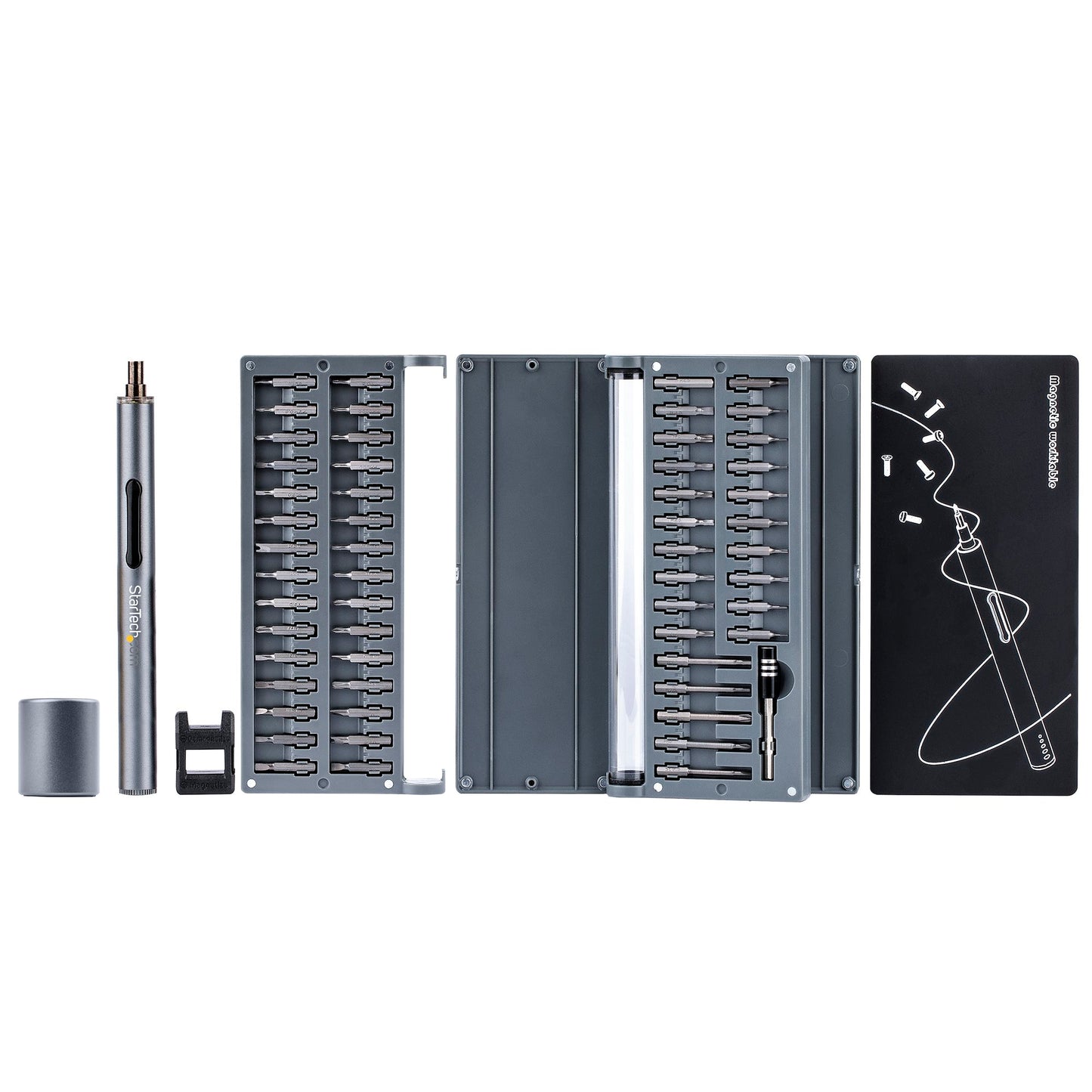 Kit de tournevis électrique de précision STARTECH 55 embouts avec étui et piles