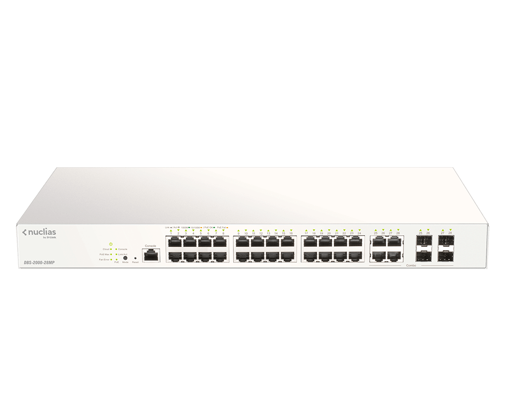 Commutateur cloud Gigabit PoE+ 28 ports D-Link DBS-2000-28MP