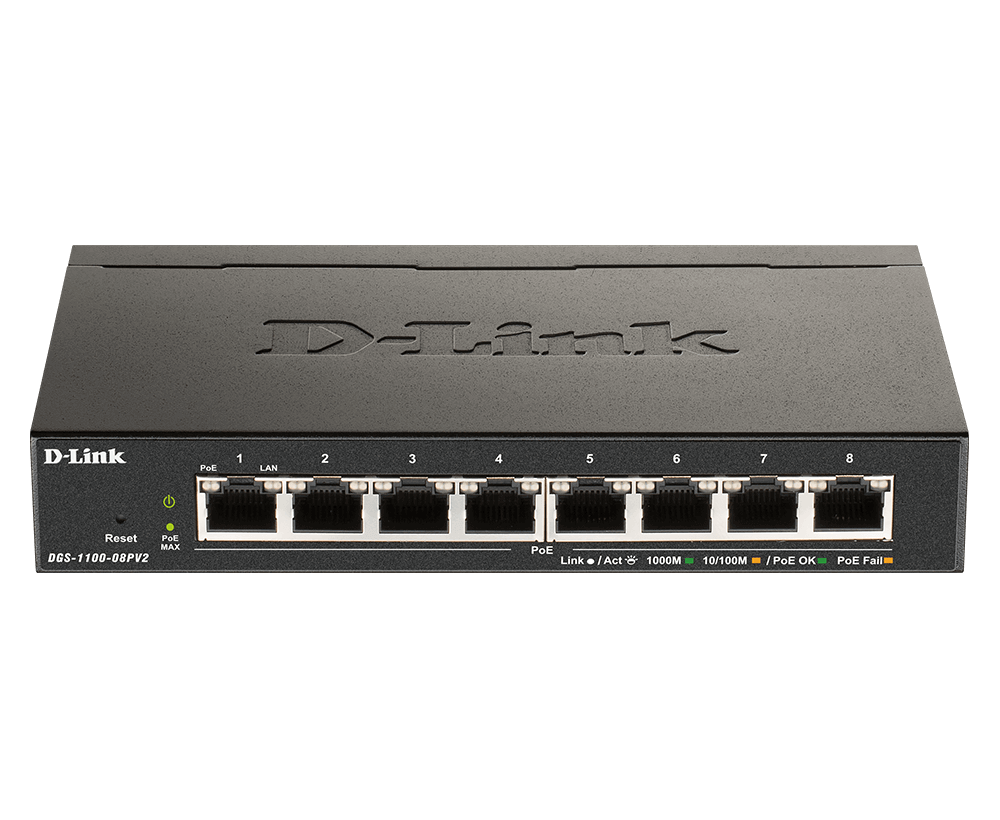 Commutateur PoE Gigabit intelligent géré à 8 ports D-Link DGS-1100-08PV2