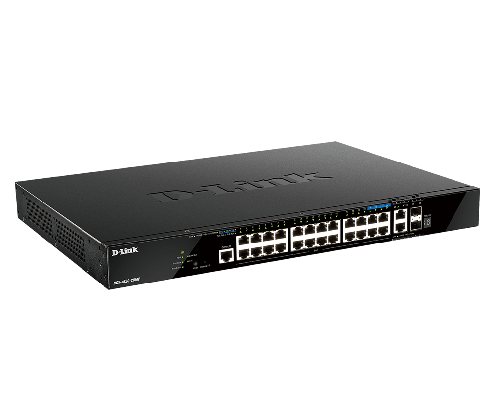 D-Link DGS-1520-28MP 28-Port Smart PoE Managed Gigabit Switch