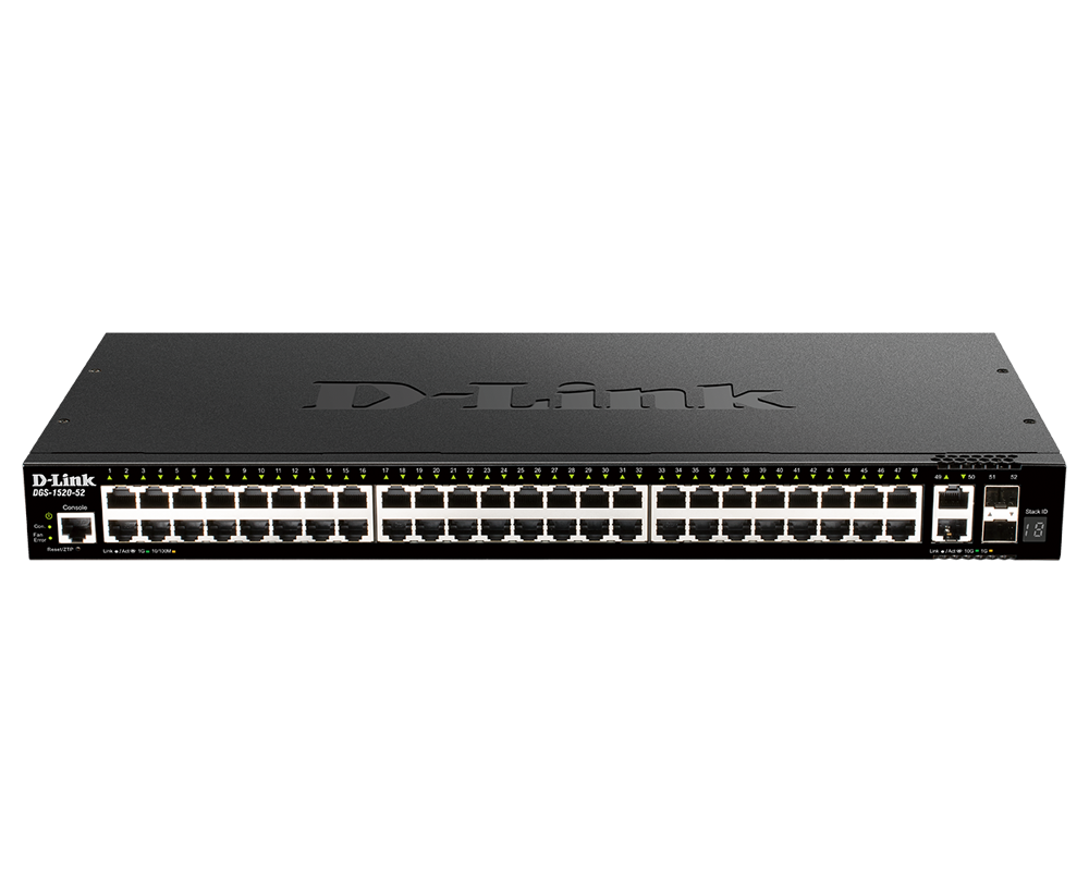 Commutateur intelligent D-Link DGS-1520-52, 52 ports avec liaison montante 10G
