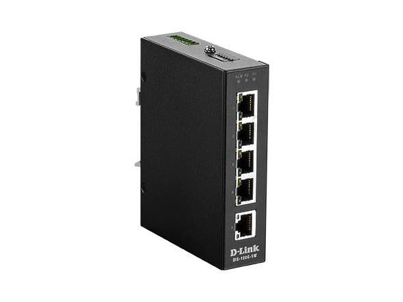 The D-Link DIS-100G-5W is a 5-port Gigabit Unmanaged Hardened Industrial Switch, engineered for robust performance in harsh environments. With DIN-rail mounting, 5x 100/1000Base-T ports, and a wide DC input range, it ensures reliable high-speed wired connectivity. Ideal for industrial automation, transportation, and smart city infrastructure.