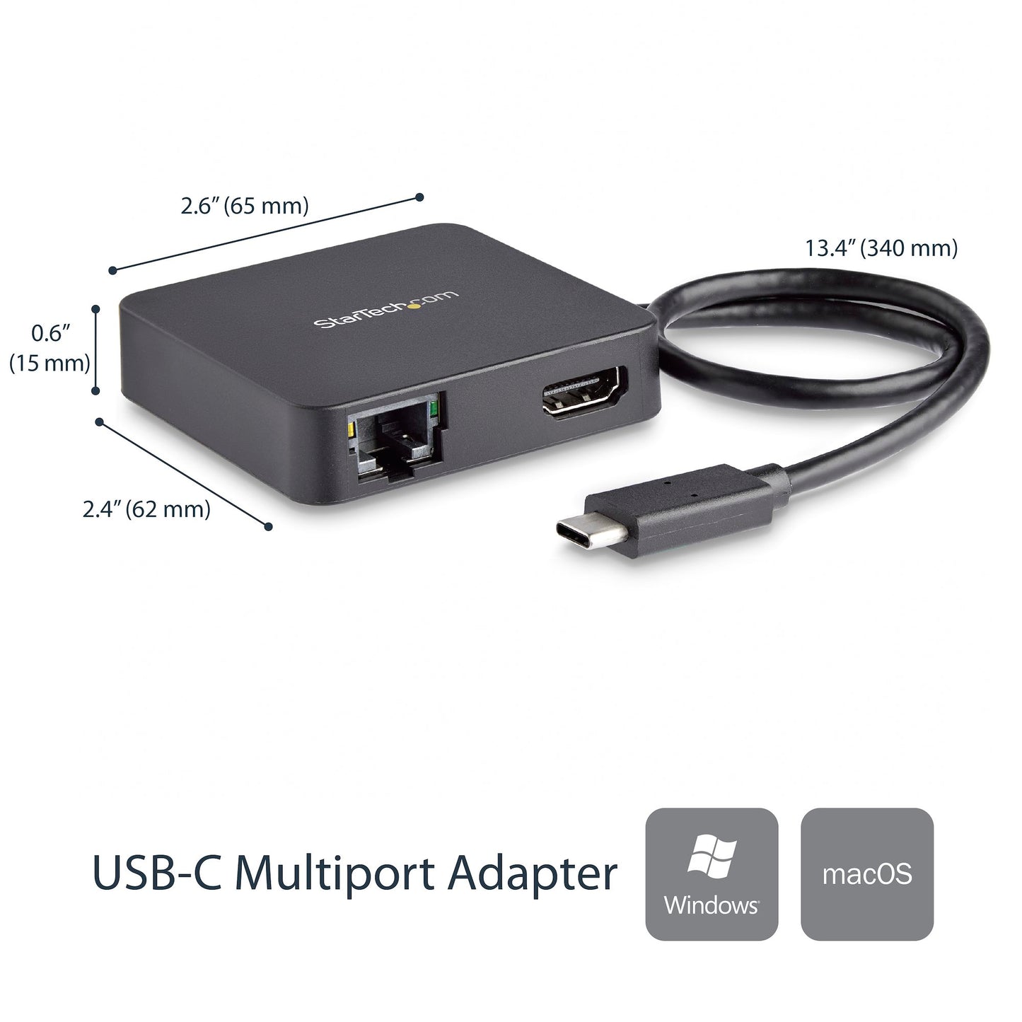 Adaptateur multiport USB-C StarTech avec HDMI 4K et GbE - DKT30CHD