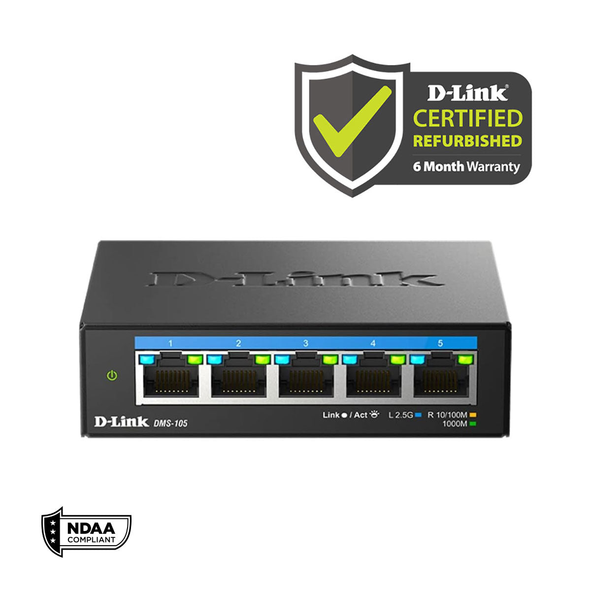 D-LINK DMS-105 5-Port Multi-Gigabit Unmanaged Ethernet Switch