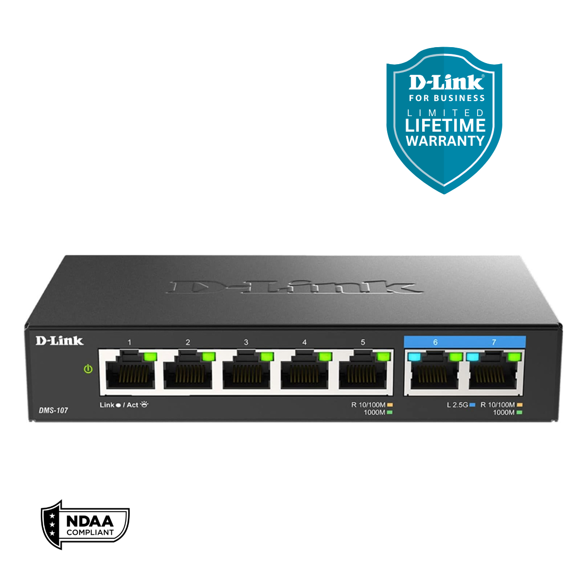 D-LINK DMS-107 7-Port Multi-Gigabit Unmanaged Switch