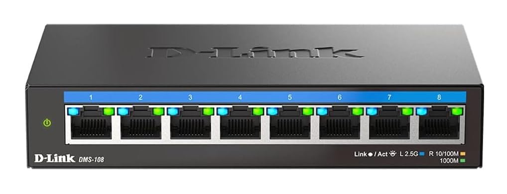 D-LINK DMS-108 8-Port Multi-Gigabit Unmanaged Desktop Switch