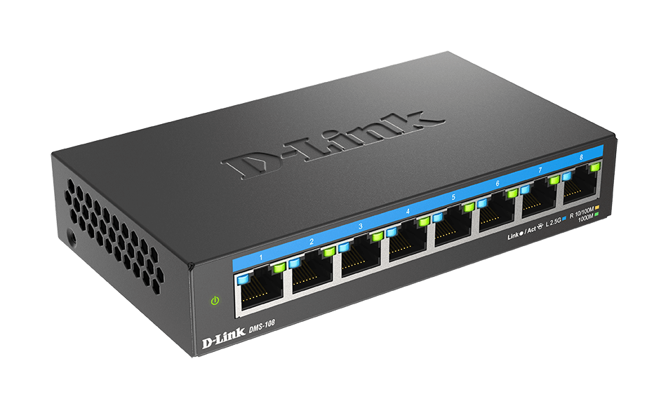 D-LINK DMS-108 8-Port Multi-Gigabit Unmanaged Desktop Switch