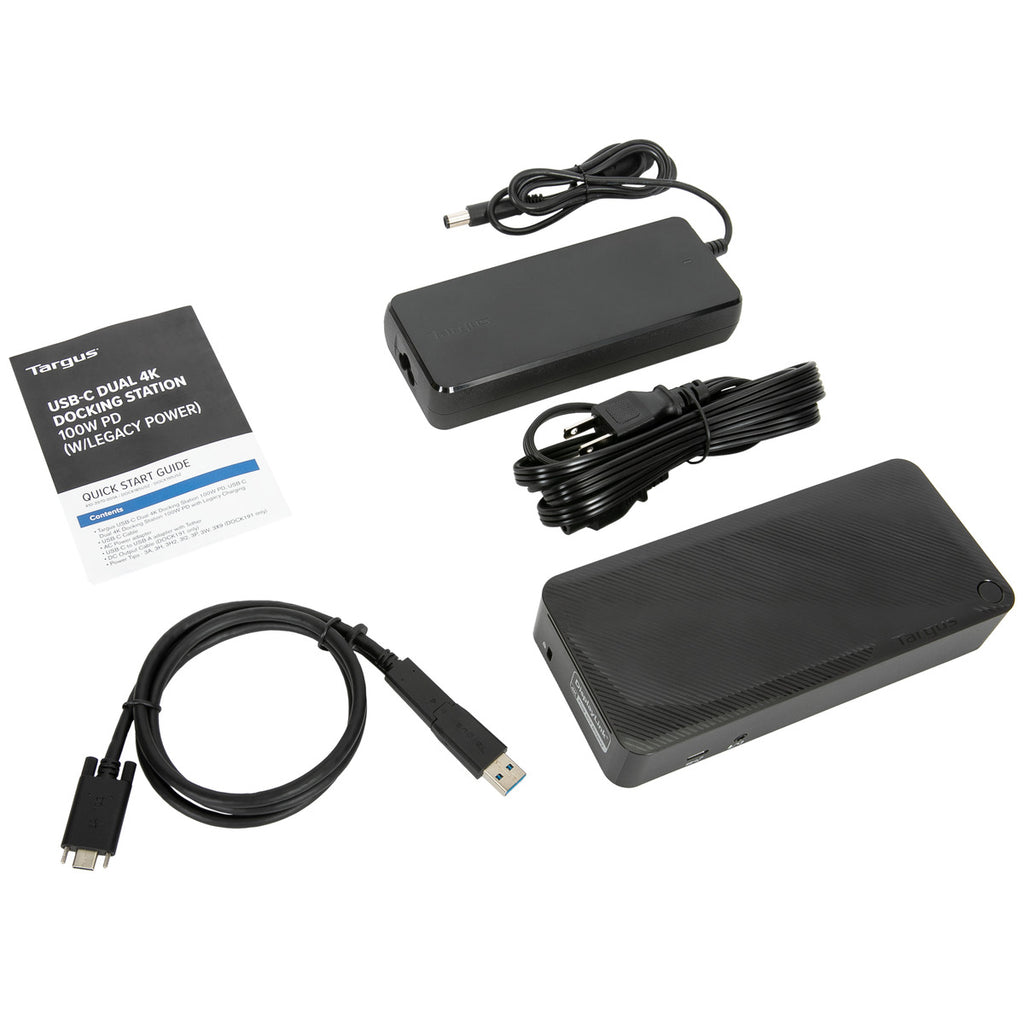 Station d'accueil universelle Targus USB-C DV4K avec alimentation 100 W, noire