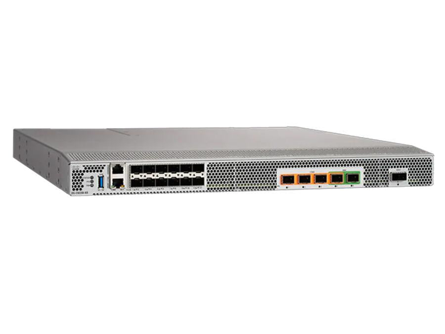 The Cisco MDS 9220i 1RU Multiservice Switch is a high-performance, rack-mountable Fibre Channel switch that supports modern SAN deployments. Designed for front-to-back airflow in data center environments, it includes a comprehensive set of management and security protocols including SNMP v3, RADIUS, and IPsec. It also provides multiple port options, power redundancy, and 80 PLUS Platinum power efficiency.