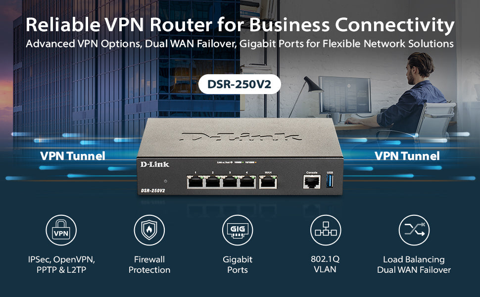 Routeur VPN à services unifiés D-Link DSR-250v2