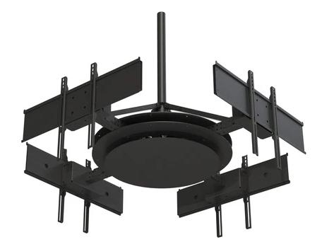 The Peerless DST975-4 Multi-Display Ceiling Mount supports up to four large displays from 37 to 75 inches. With telescoping arms and a universal mounting pattern, it ensures a secure fit and professional installation in various commercial environments.