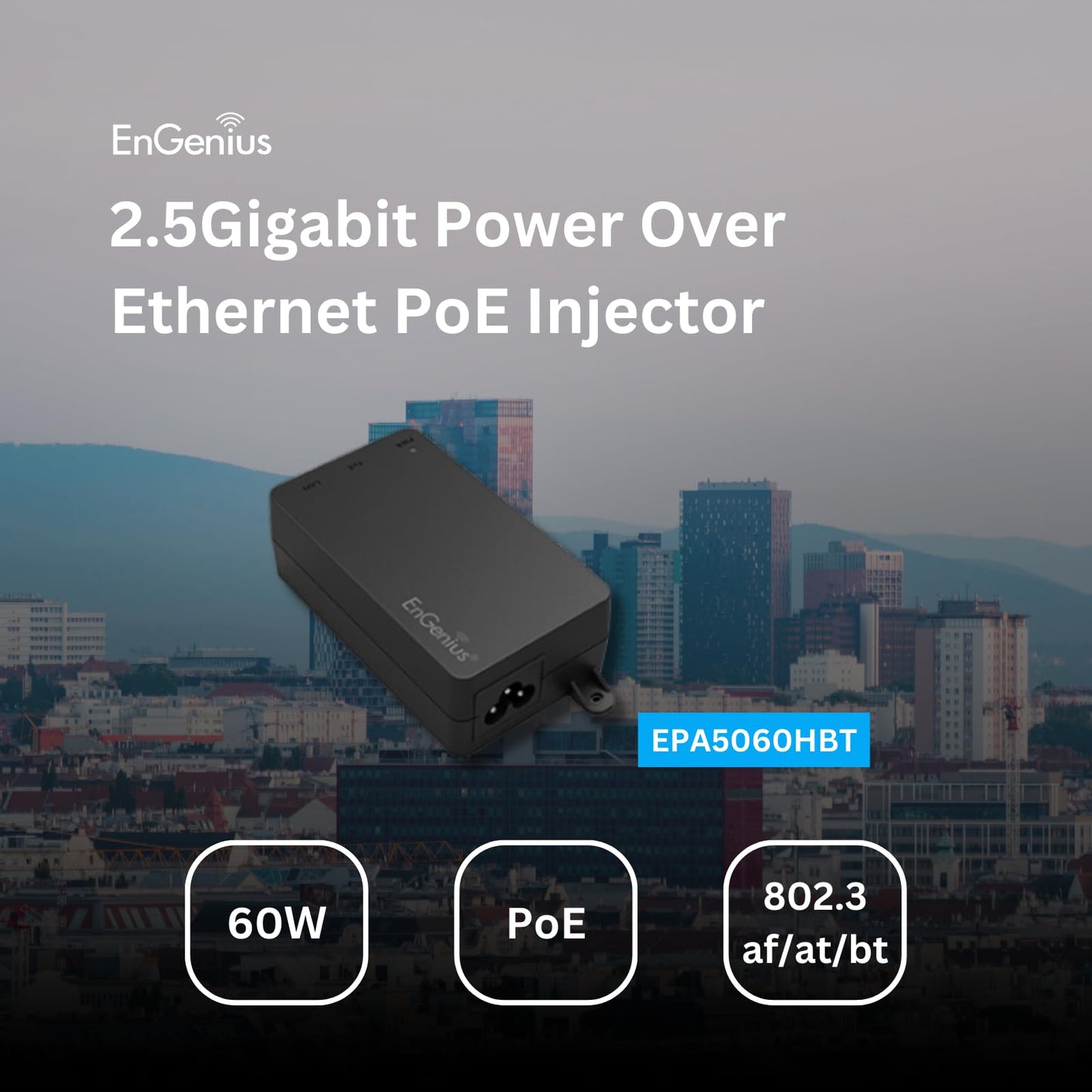 ENGENIUS EPA5060HBT 60W PoE++ 2.5Gb Single-Port Adapter